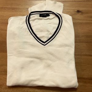 J. Crew white varsity sweater